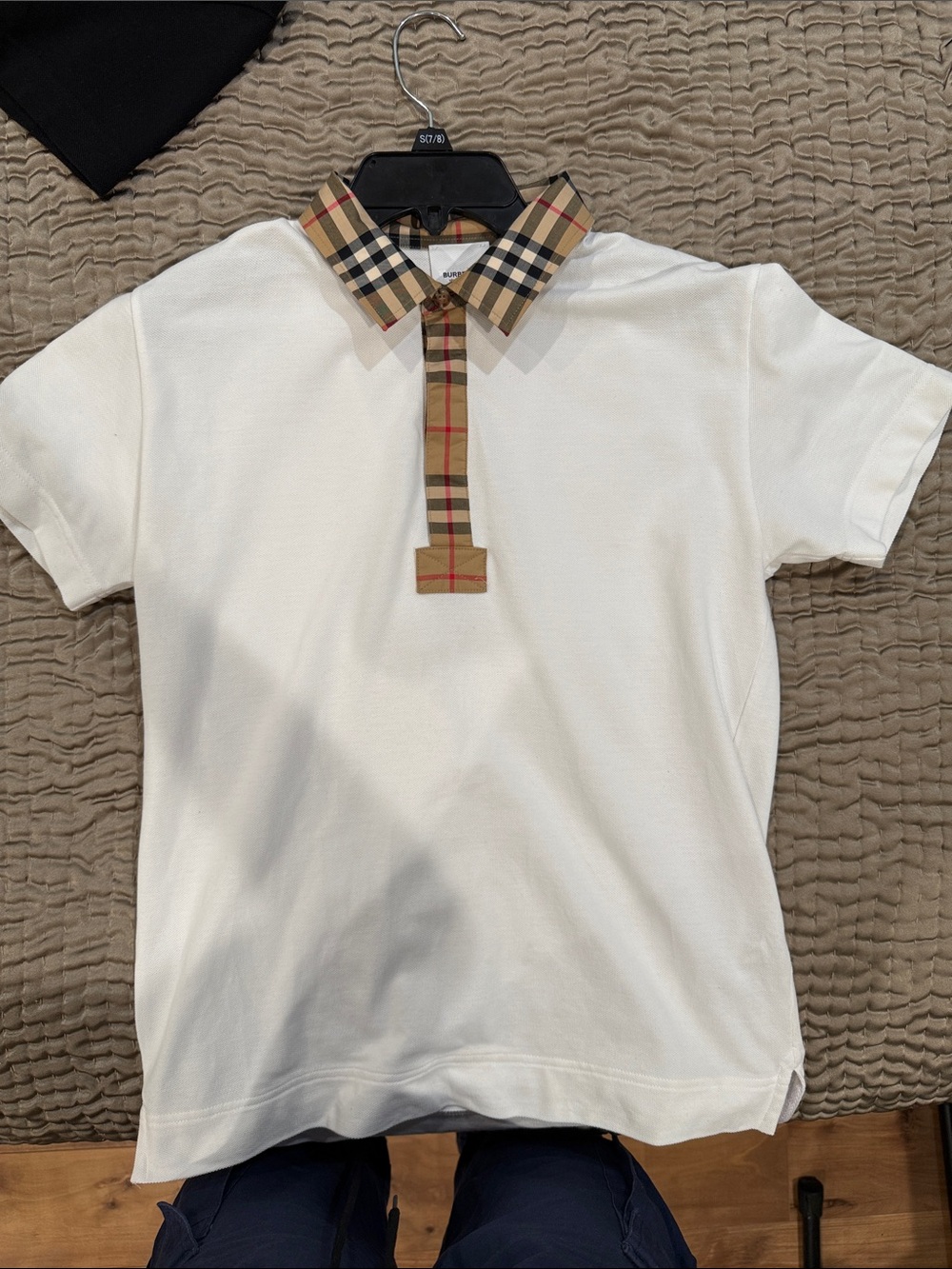 White Burberry polo size: 14y